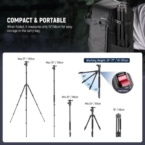 חצובה מונופוד 360° NEEWER Tripod Monopod – תמונה 6