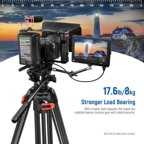 חצובת וידאו מקצועית 189 ס"מ NEEWER Pro Video Tripod Aluminu – תמונה 4