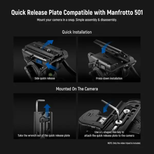 חצובת וידאו מקצועית 189 ס"מ NEEWER Pro Video Tripod Aluminu – תמונה 3