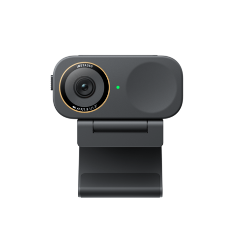 מצלמת רשת Insta360 Link 2C Pro בצבע שחור עם תפס למסך