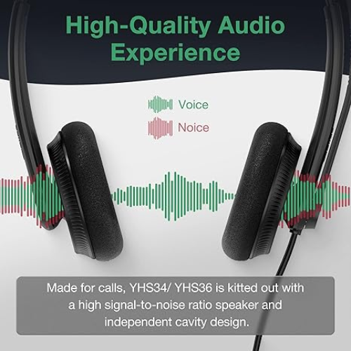 אוזניות מקצועיות Yealink YHS34D למוקדי שירות ומשרדים – תמונה 3
