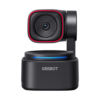 מצלמת OBSBOT Tiny 3 Lite 4K AI PTZ Webcam קומפקטית על מסך מחשב, מציגה עדשת 4K וגימבל חכם ב-view center.