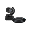 מערכת ועידה חכמה AVer VC540 4K לעסקים מבית view center - ערכת וידאו מקצועית הכוללת מצלמת PTZ שחורה בעלת עדשת זום גדולה ורמקול שולחני עגול תואם.