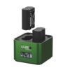 מטען כפול מקצועי Hahnel ProCube3 לסוללות Fujifilm עם מסך LCD כחול וסוללות נטענות ב-View Center.