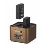 מטען כפול מקצועי Hahnel ProCube3 לסוללות Olympus עם מסך LCD כחול וסוללות נטענות ב-View Center.