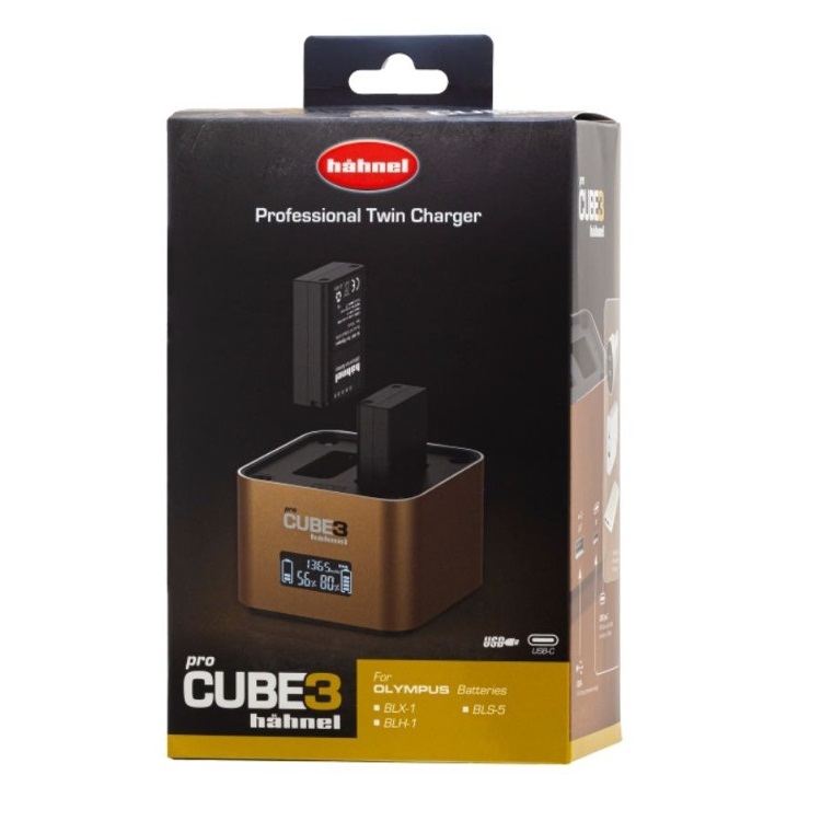 מטען כפול מקצועי Hahnel ProCube3 לסוללות Olympus – תמונה 3