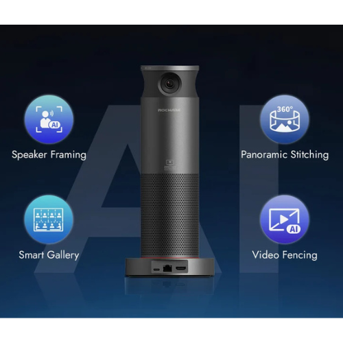 מצלמת ועידה פנורמית 360° Rocware RC360 AI All-in-One - view center