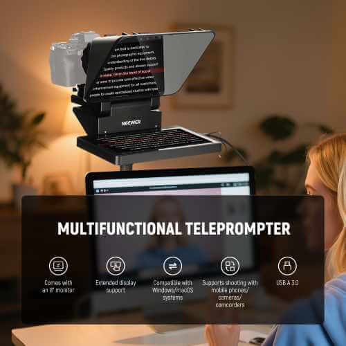 טלפרומפטר מקצועי עם מסך NEEWER X11 2-in-1 – תמונה 6
